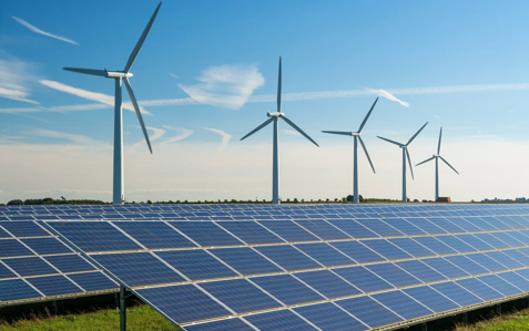 Wind Turbines Solar Farm